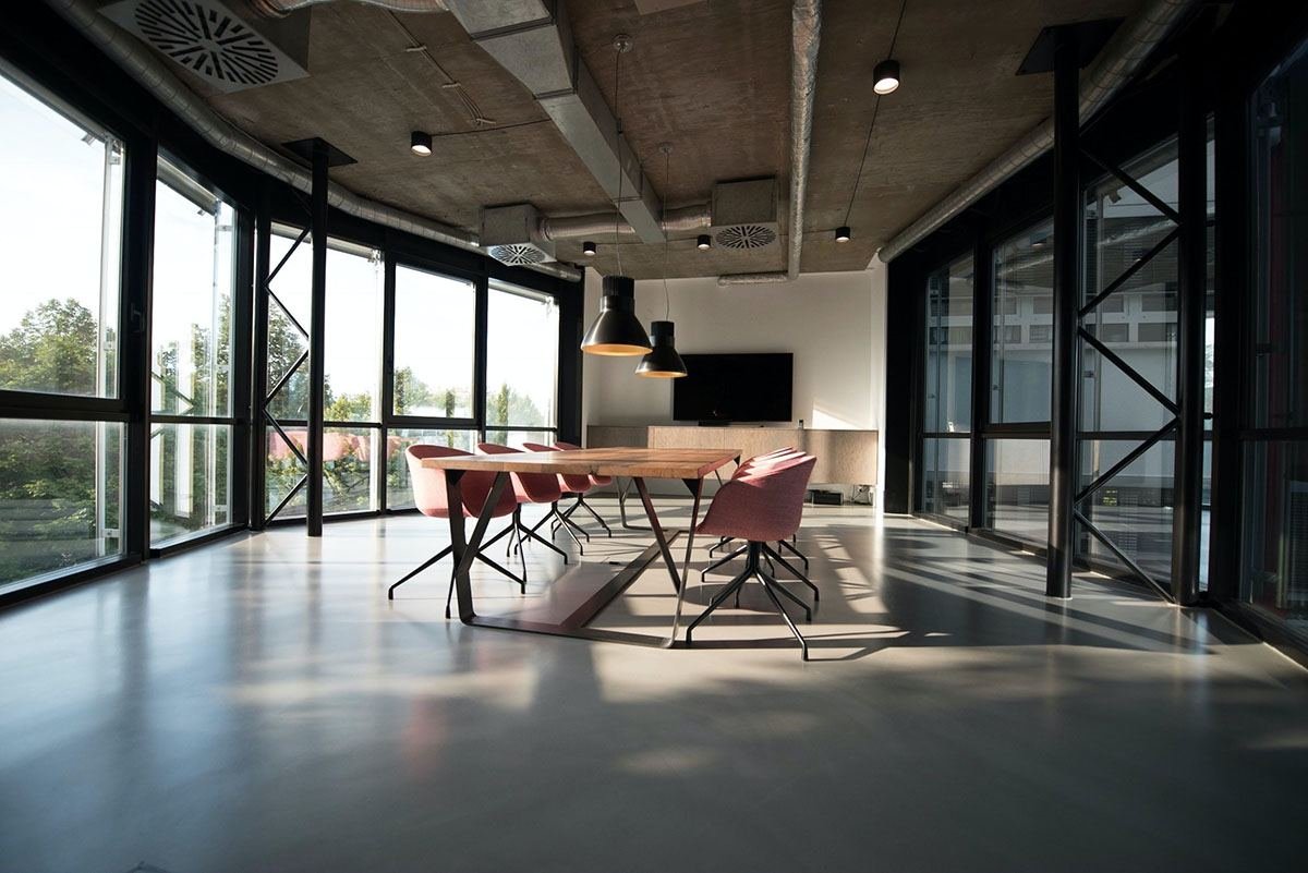 Bright modern office where the billing team works